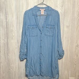 Philosophy 100% Tencel Lyocell Blue Chambray Tunic / Dress Size Medium